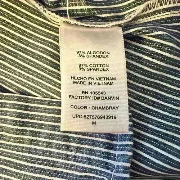 Thakoon For Design Nation Button Down Collared Chambray Stripe Shirt Women’s M - Picture 8 of 8